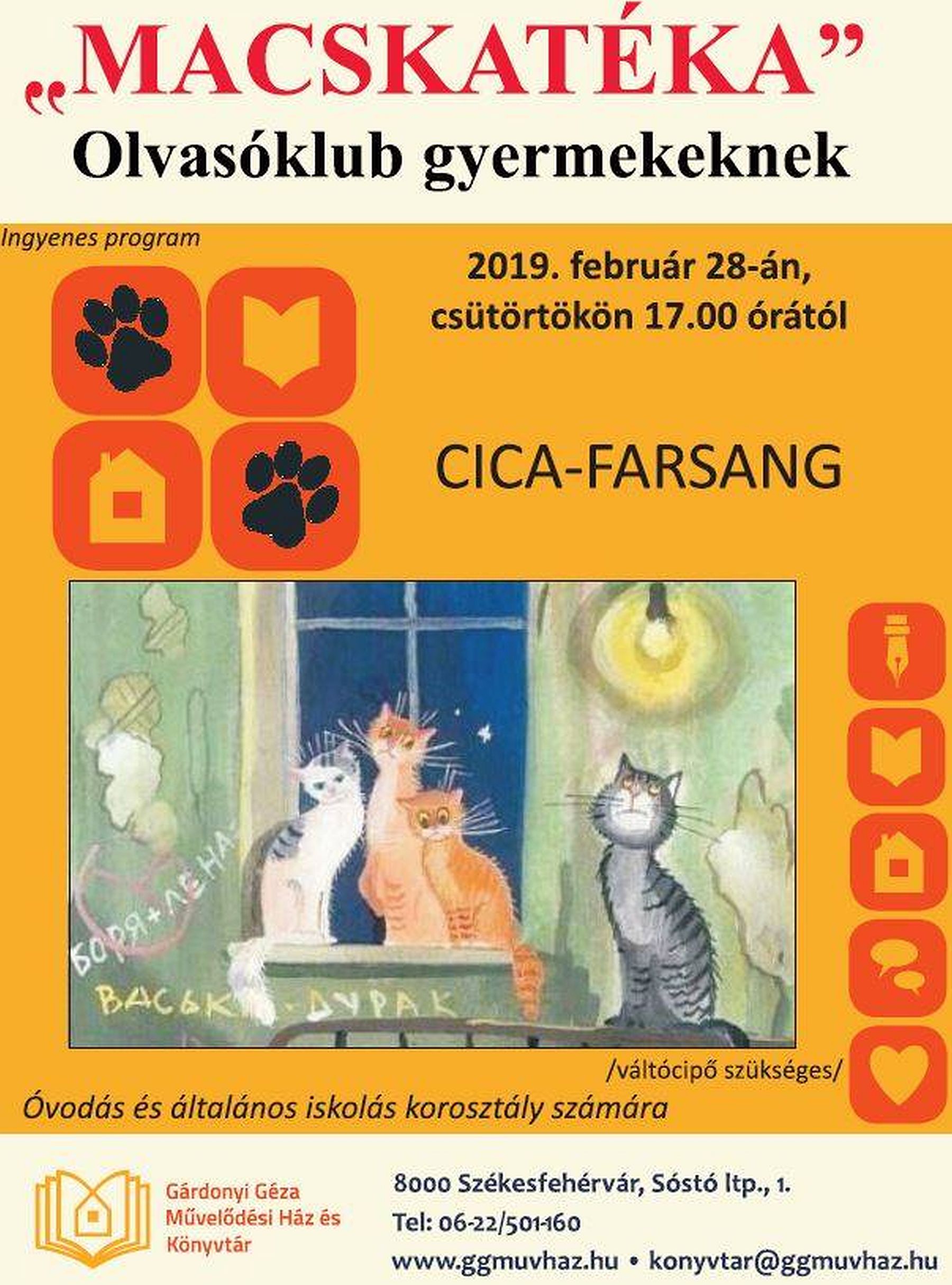 Farsangi mulatság lesz óvodásoknak és kisiskolásoknak a Gárdonyi Géza Művelődési Házban